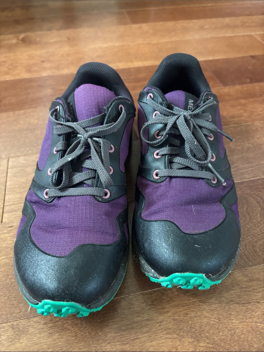 Merrell Purple and Black Girls Trail Hiking Running Shoes with Teal Accents